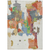 9' X 12' Ivory Pink And Green Abstract Washable Indoor Outdoor Area Rug