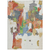 9' X 12' Ivory Pink And Green Abstract Washable Indoor Outdoor Area Rug