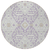 8' Lavender Gray And Beige Round Floral Washable Indoor Outdoor Area Rug