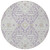 8' Lavender Gray And Beige Round Floral Washable Indoor Outdoor Area Rug