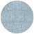 8' Sky Blue And Denim Blue Round Floral Washable Indoor Outdoor Area Rug