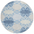 8' Sky Blue Gray And Ivory Round Trellis Washable Indoor Outdoor Area Rug