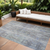 10' X 14' Taupe Blue And Green Abstract Washable Indoor Outdoor Area Rug