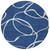 8' Navy Blue And Ivory Round Abstract Washable Indoor Outdoor Area Rug Transitional Style - Navy Blue, Ivory Color