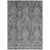 9' X 12' Gray And Pewter Damask Washable Indoor Outdoor Area Rug