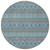 8' Teal Blue Aqua And Gray Round Floral Medallion Washable Indoor Outdoor Area Rug