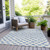 9' X 12' Sky Blue And Ivory Geometric Washable Indoor Outdoor Area Rug - Sky Blue, Ivory
