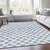 9' X 12' Sky Blue And Ivory Geometric Washable Indoor Outdoor Area Rug - Sky Blue, Ivory