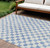 9' X 12' Sky Blue And Ivory Geometric Washable Indoor Outdoor Area Rug - Sky Blue, Ivory