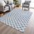 9' X 12' Sky Blue And Ivory Geometric Washable Indoor Outdoor Area Rug - Sky Blue, Ivory