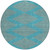 8' Teal Blue And Pink Round Geometric Washable Indoor Outdoor Area Rug
