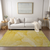 8' X 10' Gold Abstract Washable Non Skid Indoor Outdoor Area Rug