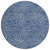 8' Navy Blue And Gray Round Abstract Washable Indoor Outdoor Area Rug - 880016615098