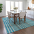 10' X 14' Teal Blue Ivory And Brown Plaid Washable Indoor Outdoor Area Rug