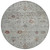 8' Gray And Copper Round Floral Washable Indoor Outdoor Area Rug
