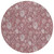 8' Blush Pink And Mauve Round Floral Washable Indoor Outdoor Area Rug