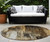 8' Round Chocolate Round Abstract Washable Non Skid Indoor Outdoor Area Rug Transitional Style - Chocolate Color
