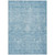 10' X 14' Sky Blue And Ivory Damask Washable Indoor Outdoor Area Rug