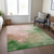 9' X 12' Pink And Green Abstract Washable Indoor Outdoor Area Rug