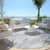 8' Gray And Ivory Round Striped Washable Indoor Outdoor Area Rug