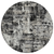 8' Black And Gray Round Abstract Washable Indoor Outdoor Area Rug