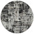 8' Black And Gray Round Abstract Washable Indoor Outdoor Area Rug