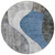 8' Denim Blue And Sky Blue Round Abstract Washable Indoor Outdoor Area Rug - 608219046088