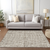 8' X 10' Brown Beige And Ivory Striped Washable Indoor Outdoor Area Rug