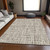 8' X 10' Brown Beige And Ivory Striped Washable Indoor Outdoor Area Rug