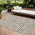 8' X 10' Brown Beige And Ivory Striped Washable Indoor Outdoor Area Rug