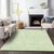 9' X 12' Artichoke Green And Mint Green Floral Washable Indoor Outdoor Area Rug