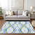 8' X 10' Sky Blue And Beige Abstract Washable Indoor Outdoor Area Rug