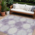 9' X 12' Purple And Ivory Geometric Washable Indoor Outdoor Area Rug Transitional Style - Purple, Ivory Color
