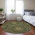 8' Olive Green Artichoke Green And Gold Round Floral Medallion Washable Indoor Outdoor Area Rug