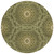 8' Olive Green Artichoke Green And Gold Round Floral Medallion Washable Indoor Outdoor Area Rug