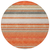 8' Coral Ivory And Gray Round Striped Washable Indoor Outdoor Area Rug