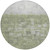 8' Fern Green And Silver Round Abstract Washable Indoor Outdoor Area Rug