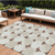10' X 14' Brown Beige And Ivory Abstract Washable Indoor Outdoor Area Rug