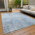 10' X 14' Sky Blue And Ivory Abstract Washable Indoor Outdoor Area Rug - Sky Blue, Ivory