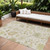 10' X 14' Ivory Green And Tan Floral Washable Indoor Outdoor Area Rug