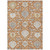 9' X 12' Copper Ivory And Gray Damask Washable Indoor Outdoor Area Rug