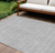 8' X 10' Silver Gray And Ivory Floral Washable Indoor Outdoor Area Rug