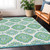10' X 14' Lime Green And Ivory Medallion Washable Indoor Outdoor Area Rug