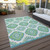 10' X 14' Lime Green And Ivory Medallion Washable Indoor Outdoor Area Rug