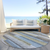 8' Gray Denim Blue And Sky Blue Round Striped Washable Indoor Outdoor Area Rug