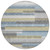 8' Gray Denim Blue And Sky Blue Round Striped Washable Indoor Outdoor Area Rug