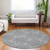 8' Gray And Ivory Round Geometric Washable Indoor Outdoor Area Rug - 880016681604