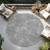8' Gray And Ivory Round Geometric Washable Indoor Outdoor Area Rug - Gray, Ivory