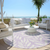 8' Lavender And Ivory Round Floral Washable Indoor Outdoor Area Rug