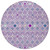 8' Lavender Ivory And Blue Round Geometric Washable Indoor Outdoor Area Rug